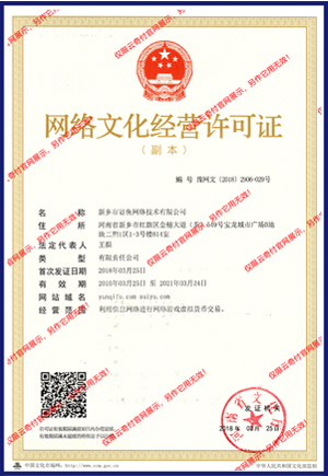 云奇付网络文化经营许可证